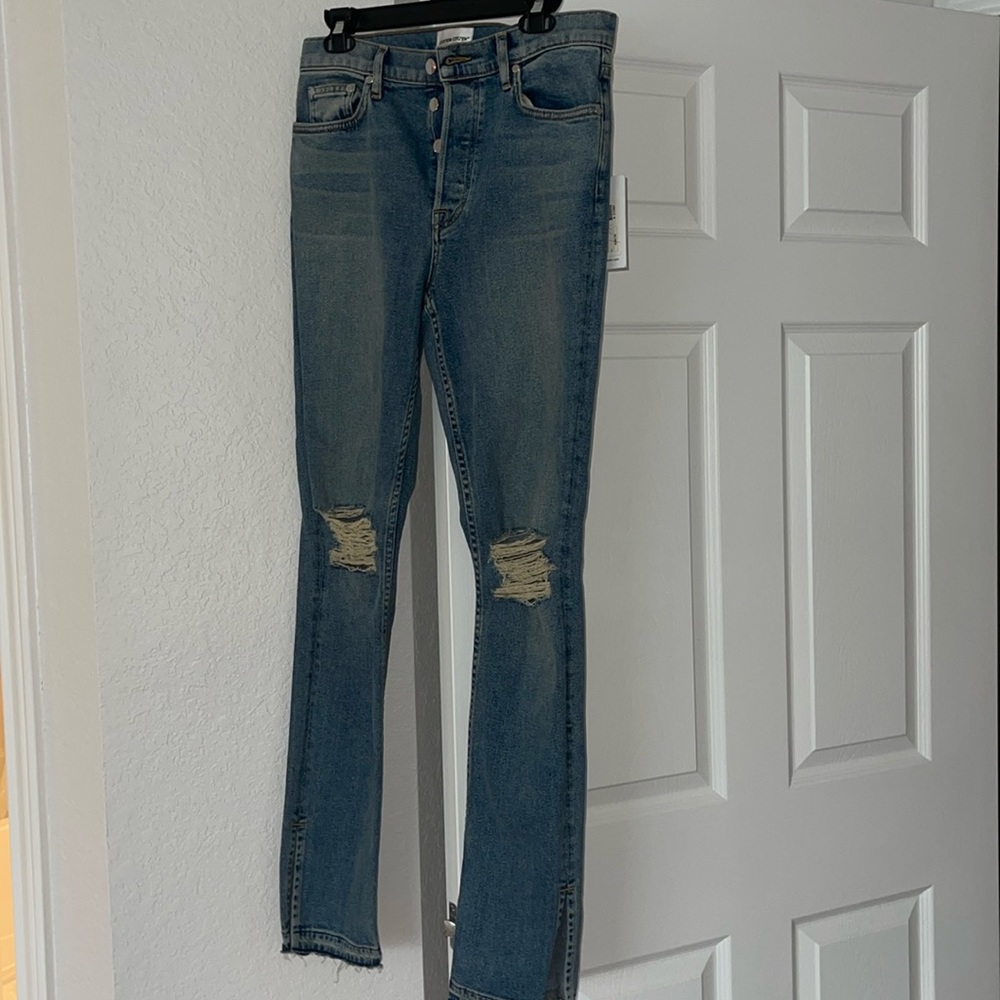 Cotton citizen high rise split skinny jeans